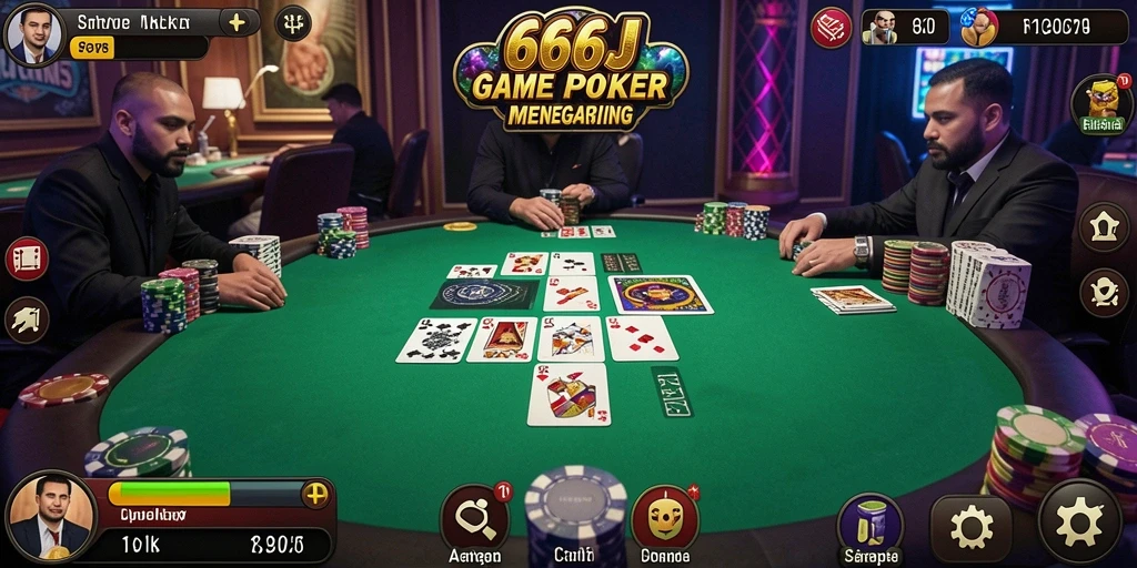 Screenshot gameplay yang menampilkan pengalaman seru bermain Poker.