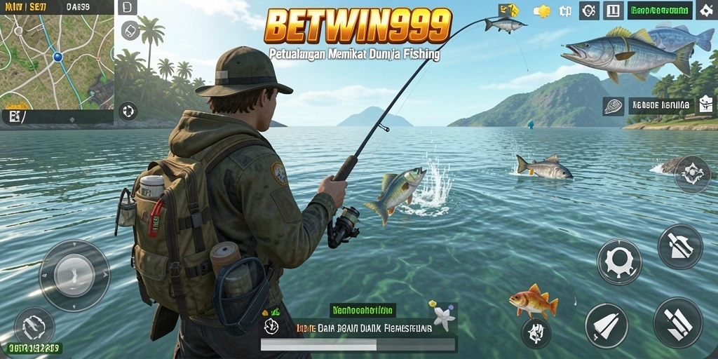 Gameplay BETWIN999 yang menampilkan keseruan menjaring ikan.