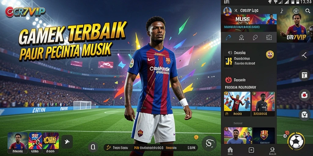 Tampilan gameplay menarik dengan lagu-lagu favorit di <strong>CR7VIP</strong>