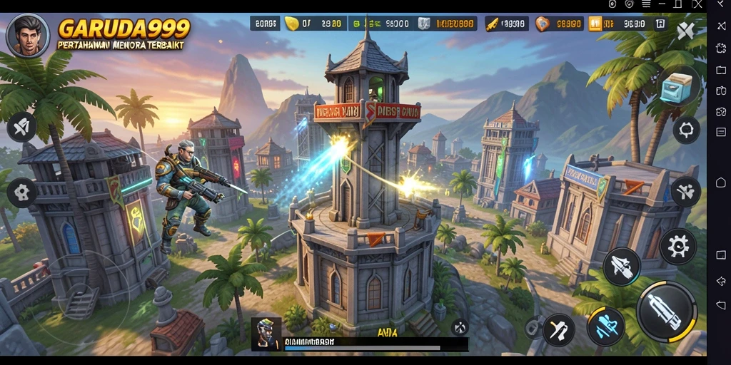 Tampilan menarik dari gameplay GARUDA999 dalam genre Tower Defense.