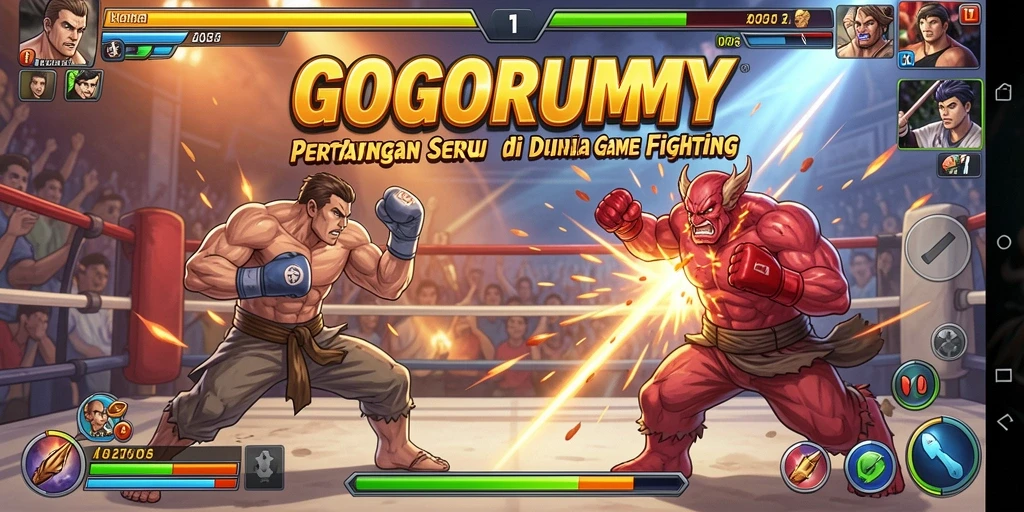Tangkapan layar menunjukkan pertempuran seru di GOGORUMMY.