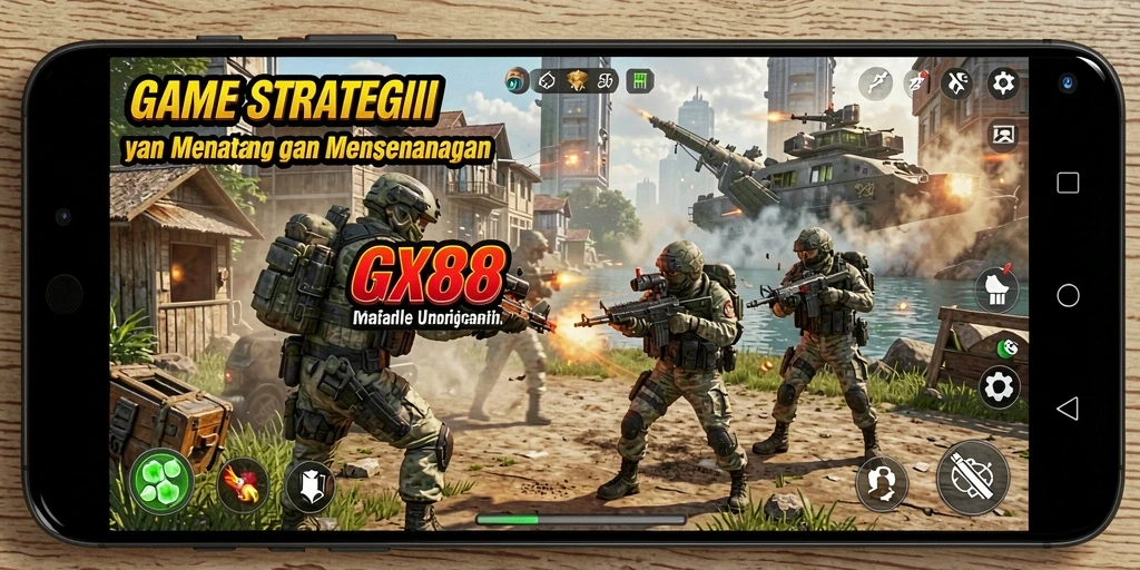 Tangkapan layar GX88 menampilkan aksi strategi yang mendebarkan.