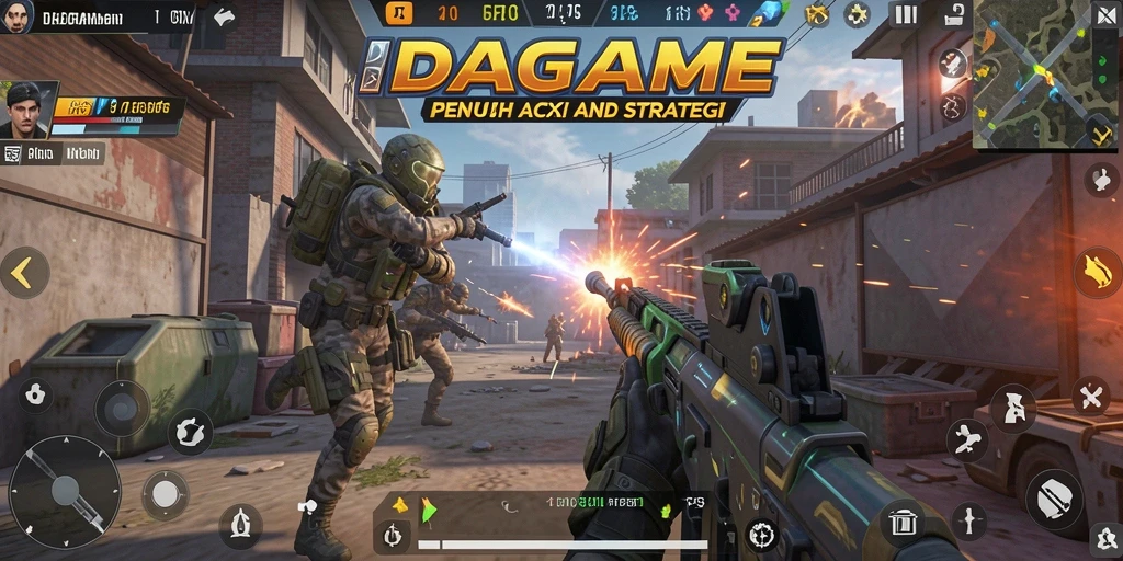 Tangkapan layar permainan IDAGAME menampilkan aksi mendebarkan dari pertempuran FPS.