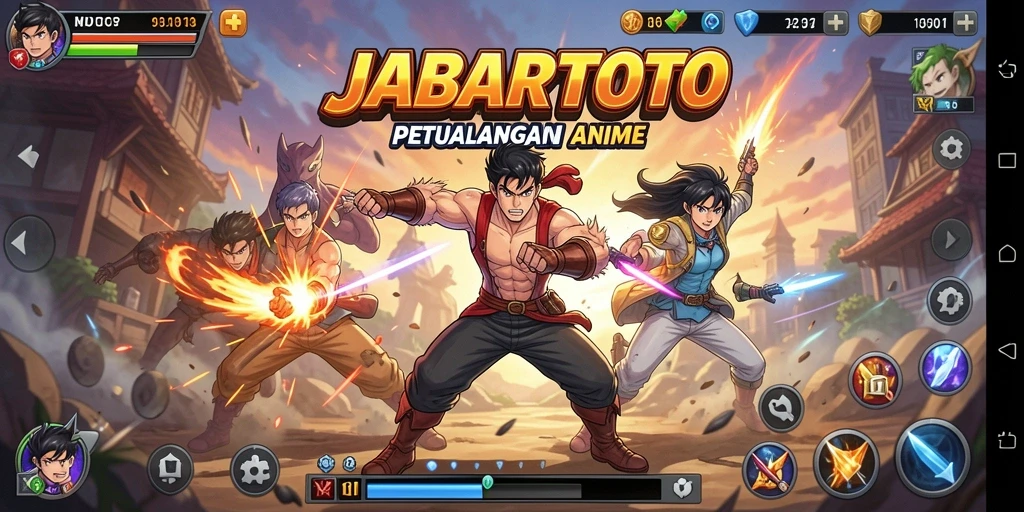 Screenshot utama JABARTOTO menunjukkan pertempuran seru dalam dunia Anime.
