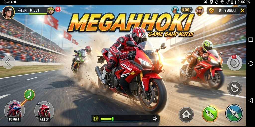 Gameplay seru balap motor di MEGAHOKI.