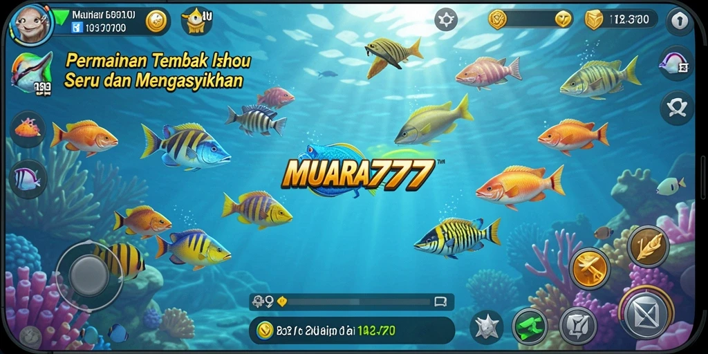 Screenshot menunjukkan gameplay seru Tembak Ikan di MUARA777.