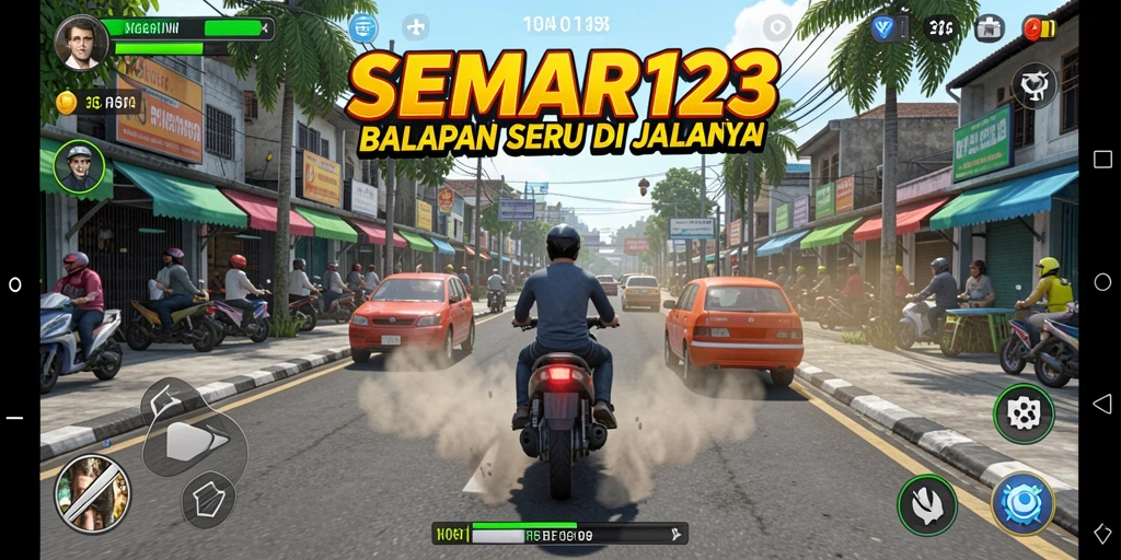 Gameplay balapan yang seru dan menegangkan dari SEMAR123.