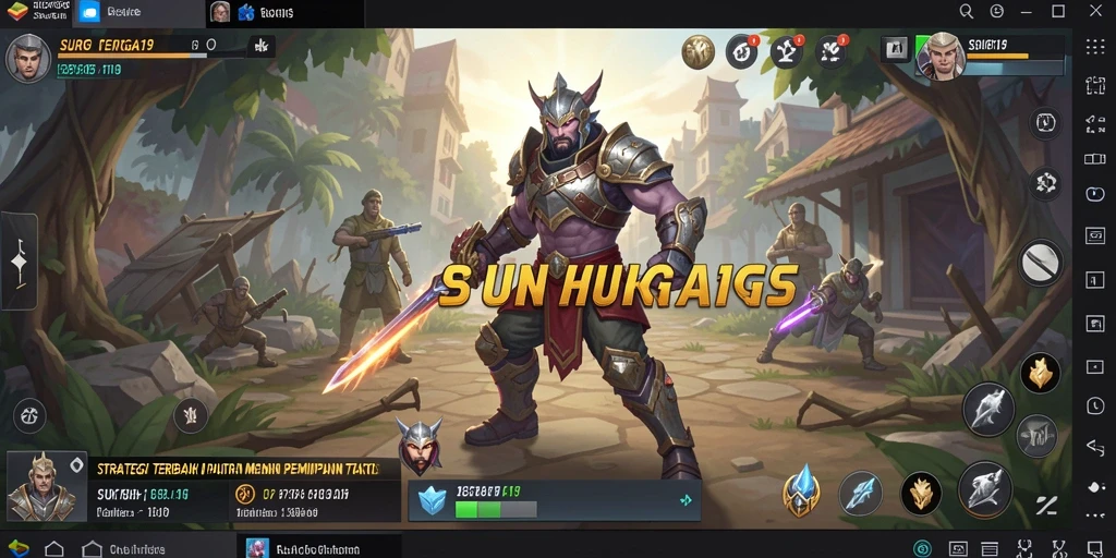 Tangkapan layar dari gameplay SURGA19 yang menampilkan pertempuran strategi yang intens.
