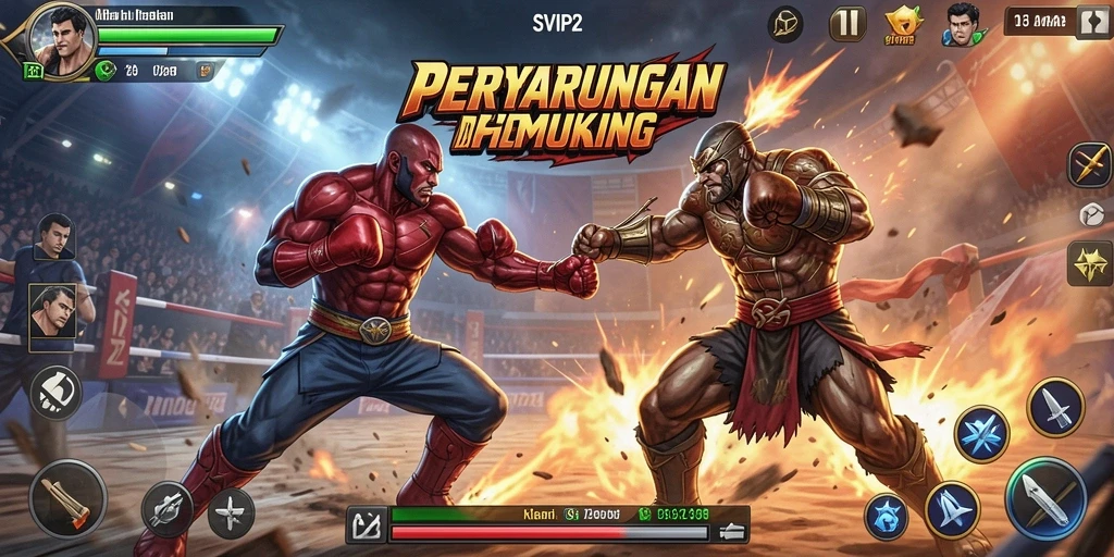Tampilan screenshot yang menampilkan aksi pertarungan mendebarkan dalam SVIP2.