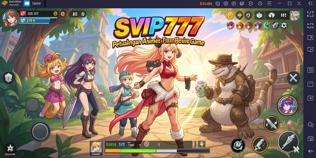 Tampilan seru dari gameplay SVIP777 yang penuh aksi anime.