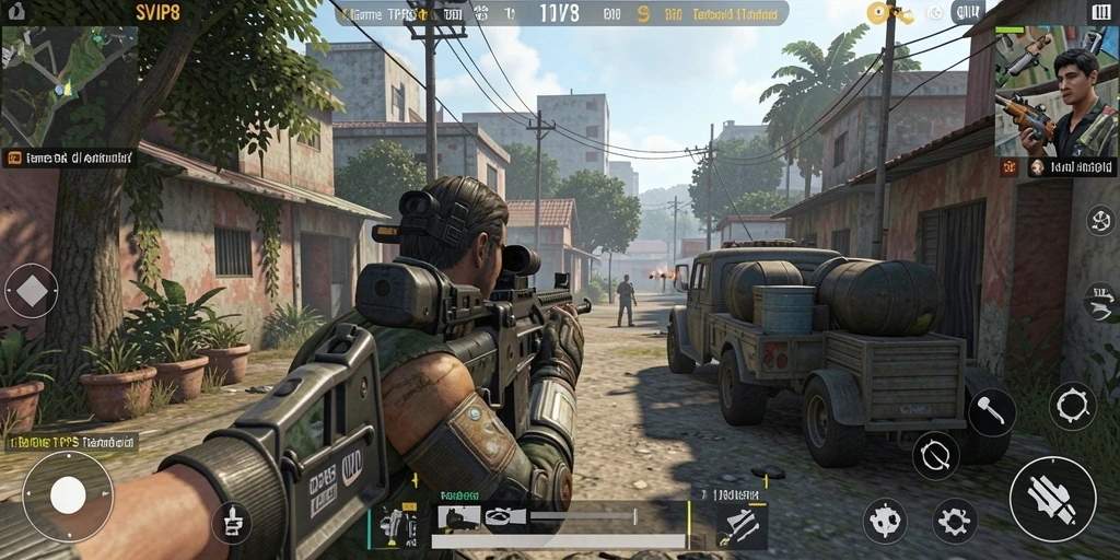 Tampilan aksi seru dari gameplay TPS di SVIP8.