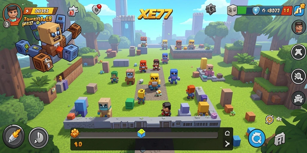 Tampilan screenshot game XE77 menampilkan gameplay Puzzle yang menantang.